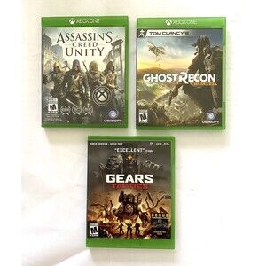 Xbox Game Lot: Gears Tactics, Assassins Creed Unity, Ghost Recon Wildlands